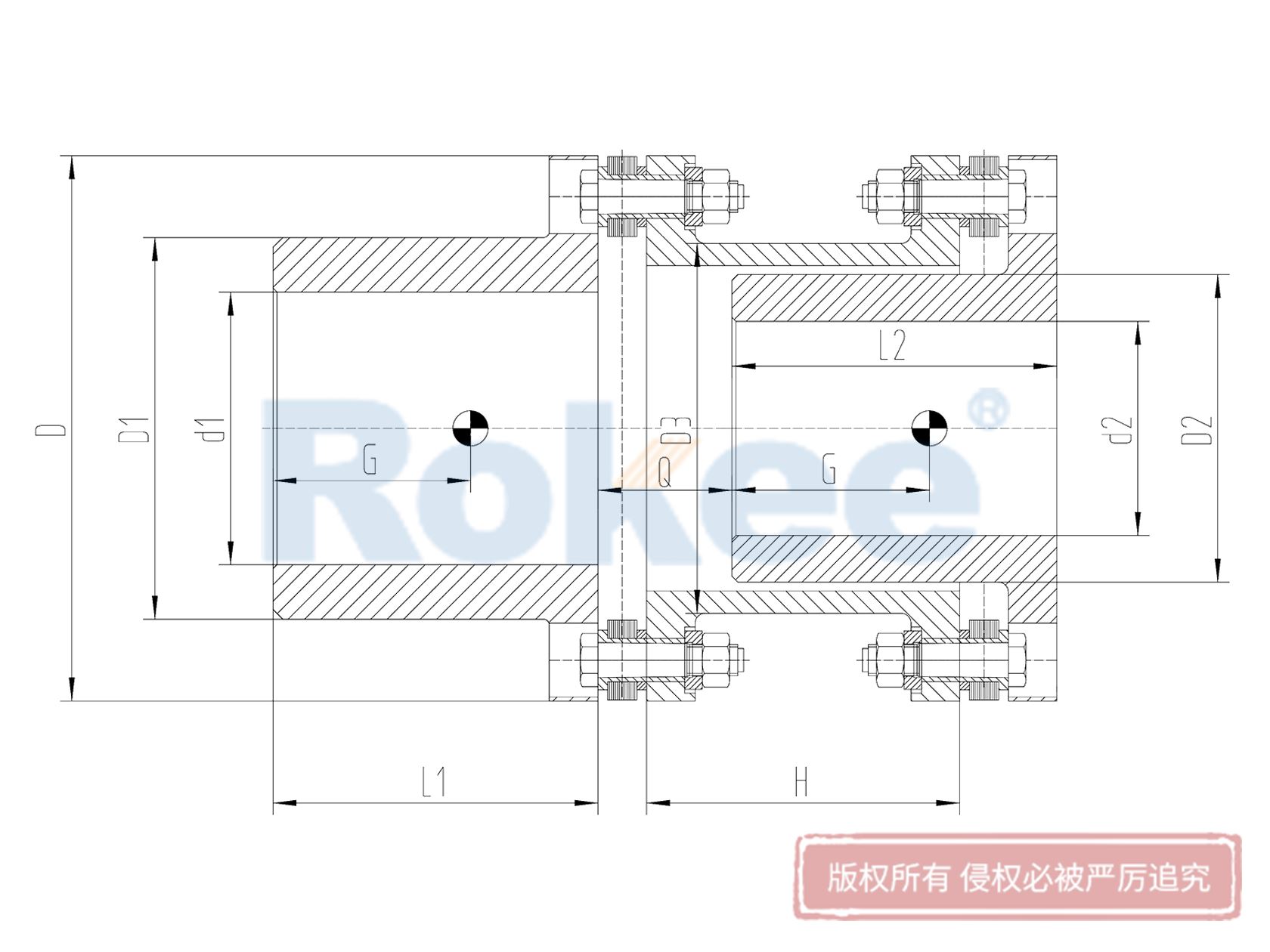 RLAR单轴套反装金属膜片联轴器