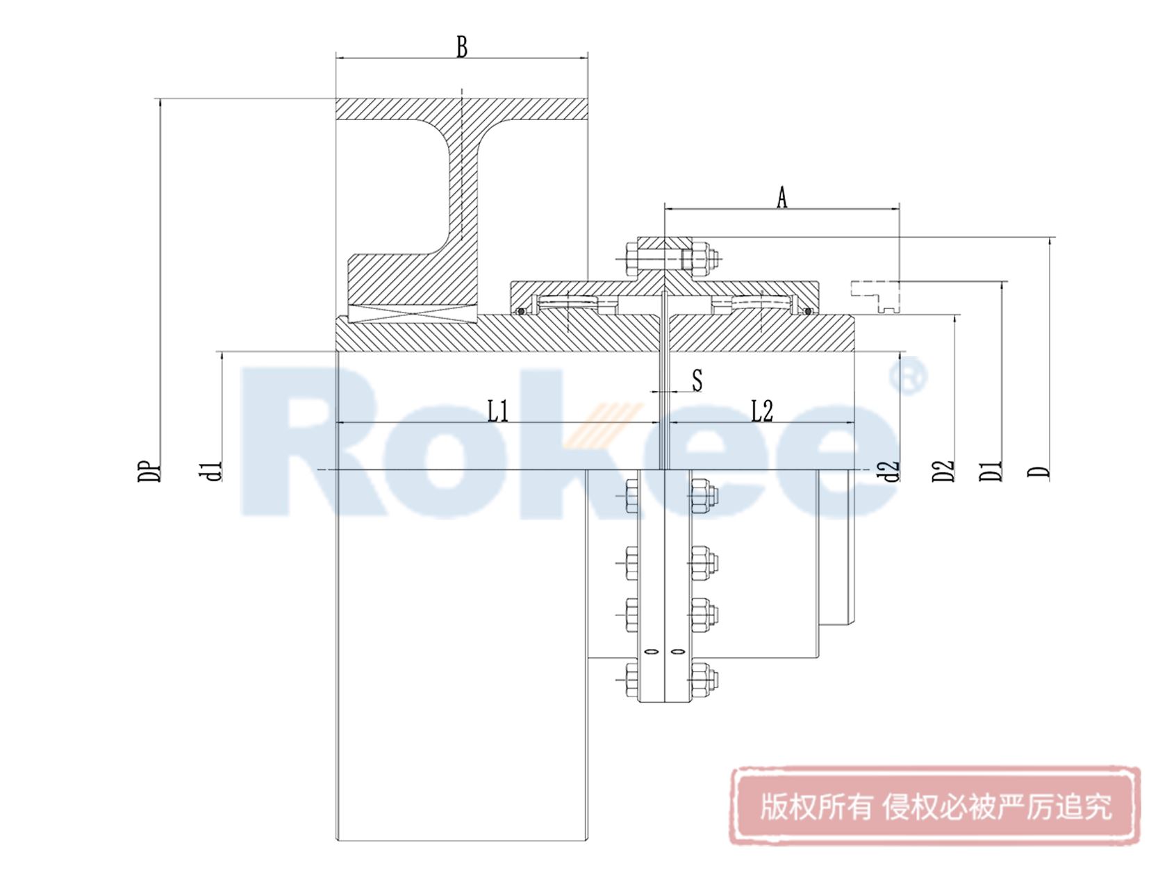 RODU制动轮型鼓形齿式联轴器