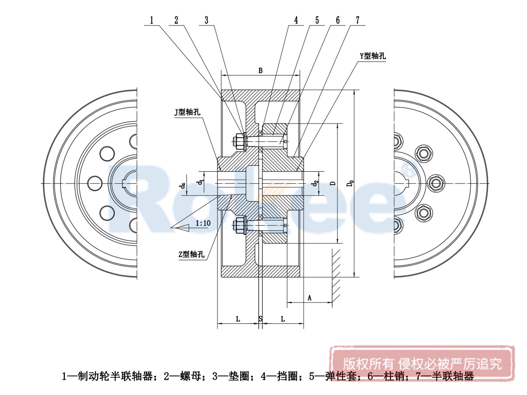 LTZ联轴器-TLL联轴器-带制动轮弹性套柱销联轴器